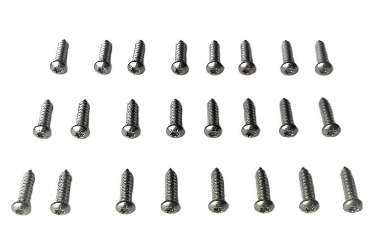 24 ea. Stainless Steel T-15 Torx Screws | Fits 1987–1995 Jeep Wrangler YJ & TJ Turn Signals, Brake Lights, Running Lights + 1987–2021 YJ, TJ, JK Headlight Bezels & Housings | OEM-Grade Rust-Proof Replacement Hardware